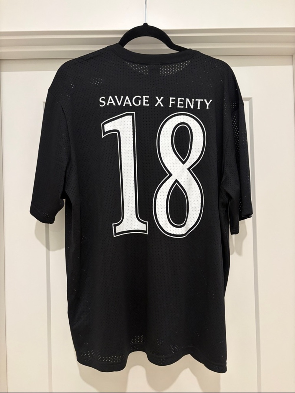 NWT [Savage X Fenty] Mesh City Baller Black Short-Sleeve #18 Jersey Men’s M - Picture 10 of 11